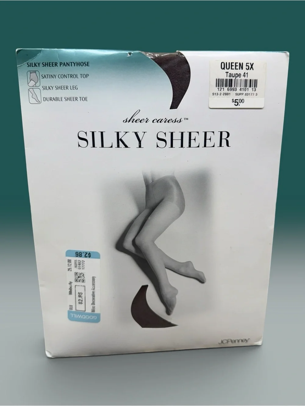 JCPENNEY Sheer Caress Silky Sheer Pantyhose Control Top Taupe 41 Size Queen 5X